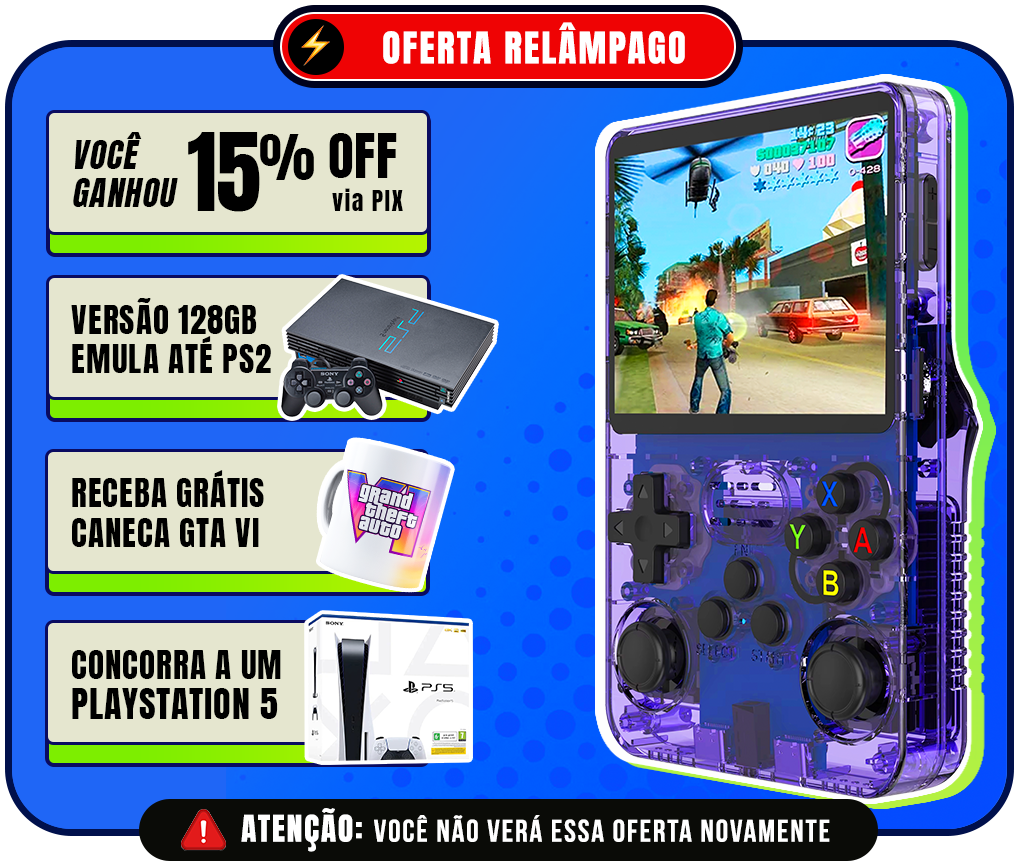 CONSOLE R36S™ - 17.500 JOGOS DE 20 + CONSOLE [180 DIAS DE GARANTIA] ÚLTIMAS UNIDADES!🎁